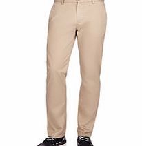 Sand straight leg cotton chinos