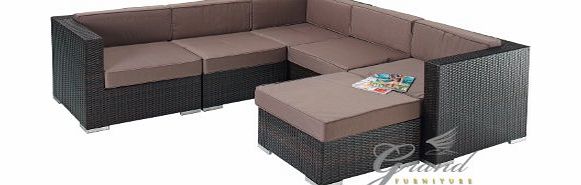 Garden Furniture New Monaco Modern Rattan Sectional Corner Sofa Unit with Storage Chaise Garden Furniture