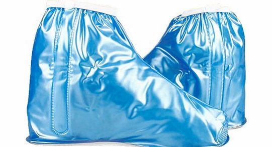 Gardeningwill 1Pair M Blue Rain Snow Zippered PVC Reusable Thicken Waterproof Guard Slip-resistant Wear-resistant Foldable Rainproof Children Kids Girls Shoes Cover