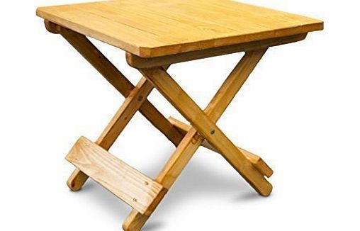 Gardenista Square Oak Finish Wooden Folding Garden Side Table - Indoor / Outdoor