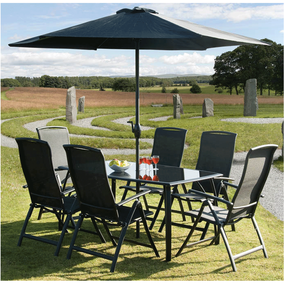 Gardens and Homes Direct Havana Black 1.6m 6 Seat Rectangular Dining Set