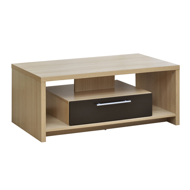 Oak and Black Tamara Coffee Table with 1 Drawer