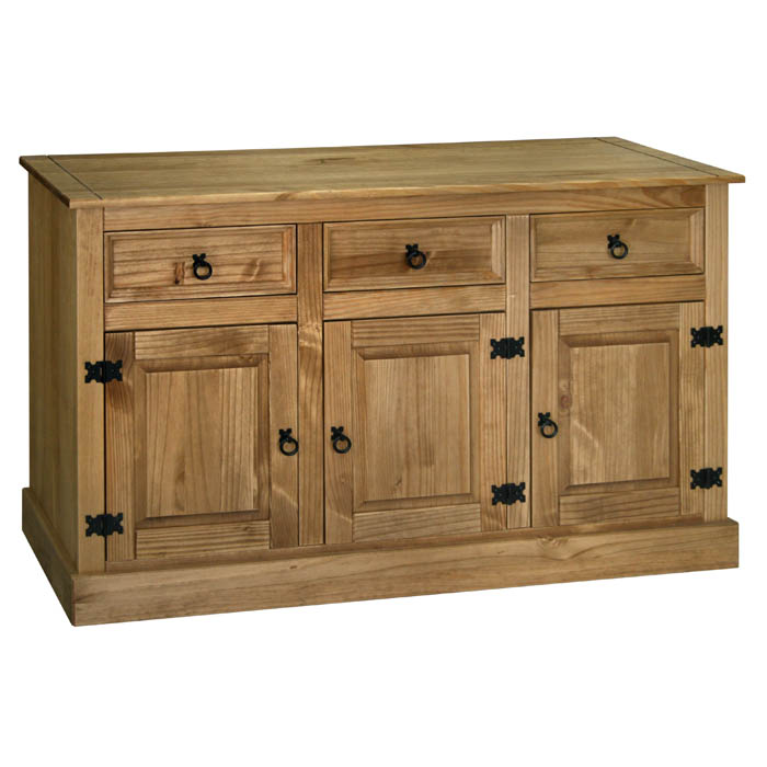 Gardens and Homes Direct Santa Fe 3 Door 3 Drawer Pine Sideboard