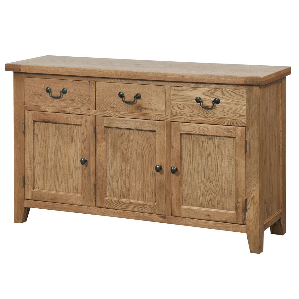 Gardens and Homes Direct Tavistock Oak 3 Drawer Sideboard