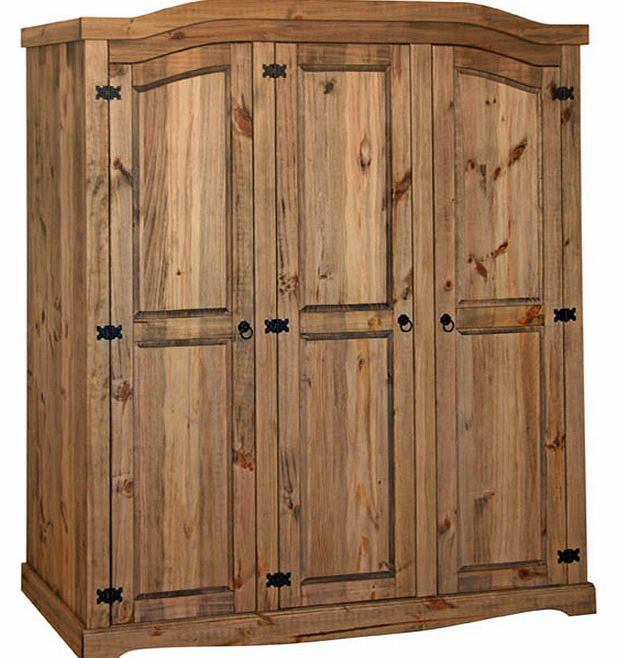 Gardens and Homes Direct Toluca Corona 3 Door Pine Wardrobe