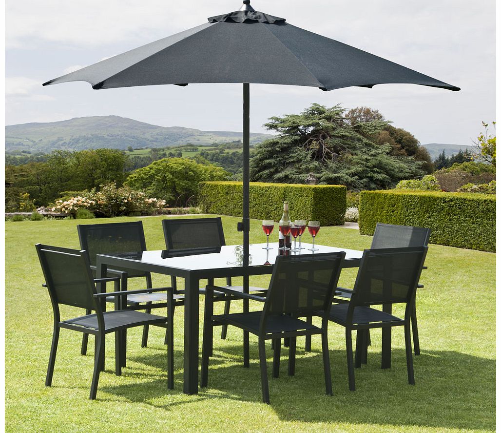 Gardens and Homes Direct Torino 1.5m 6 Seat Aluminium Garden Dining Set