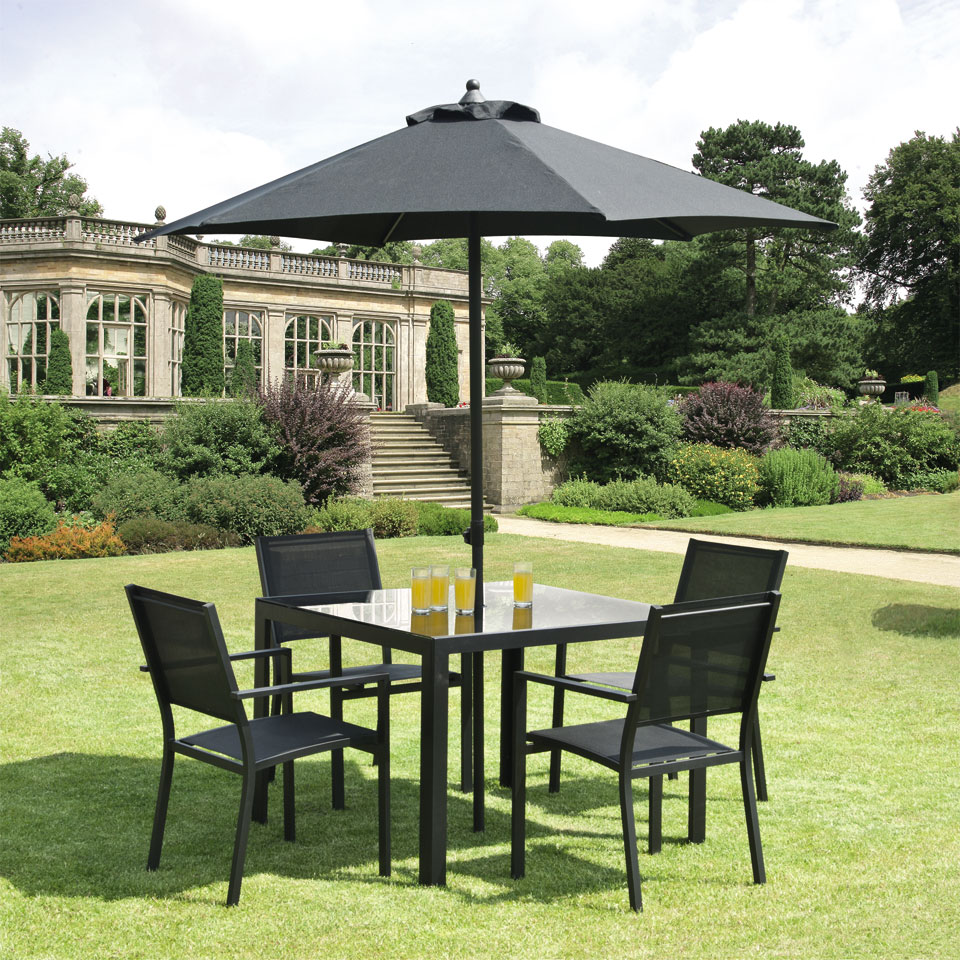 Gardens and Homes Direct Torino 1m 4 Seat Aluminium Garden Dining Set