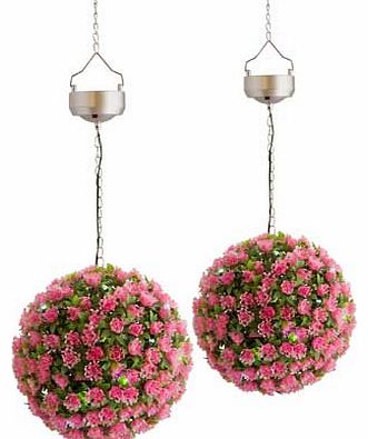 Gardenwize Green Solar Flower Bay Balls - Set of 2