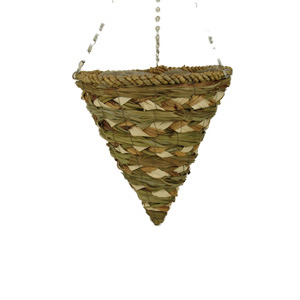 14 Inch Woven Banana Grass Hanging Cone