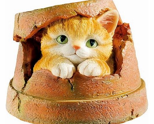 Gardman GORGEOUS DECORATIVE PLANT POT ORNAMENT WITH PEEPING CAT