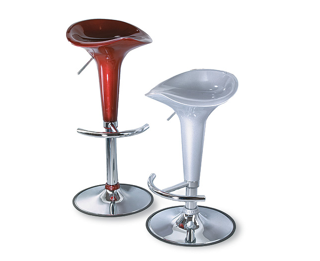 gas Lift Bar Stool Red Pair