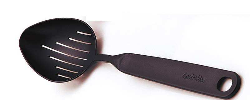 GASTROMAX Slotted spoon / skimmer 170 black