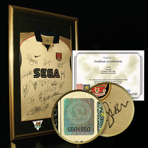 GBM 01-02 Arsenal Away Champions Multi Signed shirt