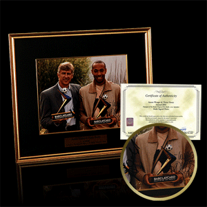 Arsene Wenger and Thiery Henry Multi Signed Framed Photo