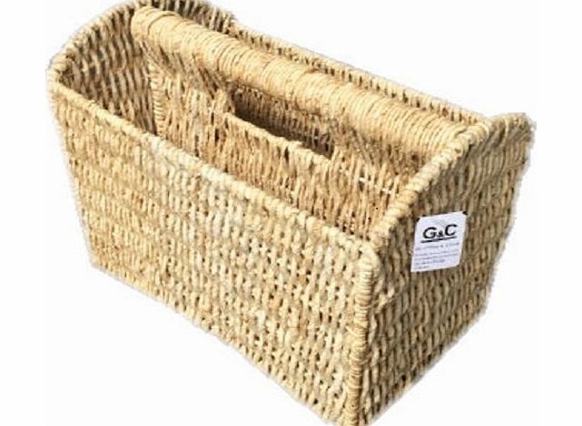 GC WICKER SEAGRASS MAGAZINE NEWSPAPER BOOK RACK STORAGE