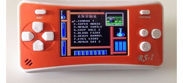 GCGT NEW! e-Mod, 8-Bit Retro 2.5`` LCD 152x Video Games Portable Handheld Console (ORANGE)