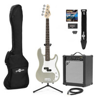 LA Bass Guitar + 35W Amp Pack Silver