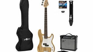 Gear4Music LA Bass Guitar   Amp Pack Natural