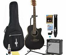 Roundback Electro Acoustic Guitar Black +