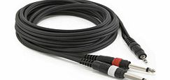 Stereo Minijack - Mono Jack (x2) Cable 9m