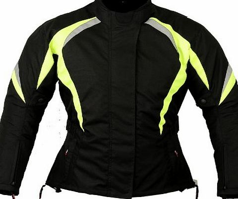 GearX Hivis Womens Motorbike Motorcycle Waterproof JACKET All Sizes (S)