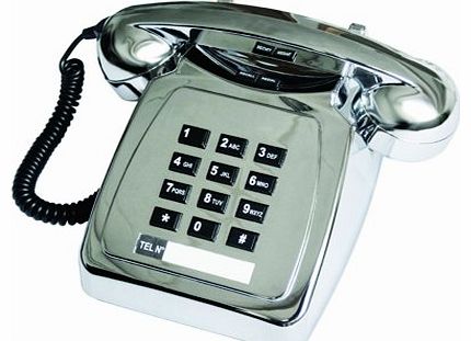 Geemarc Park Lane Retro Style Two Piece Corded Telephone - Chrome- UK Version