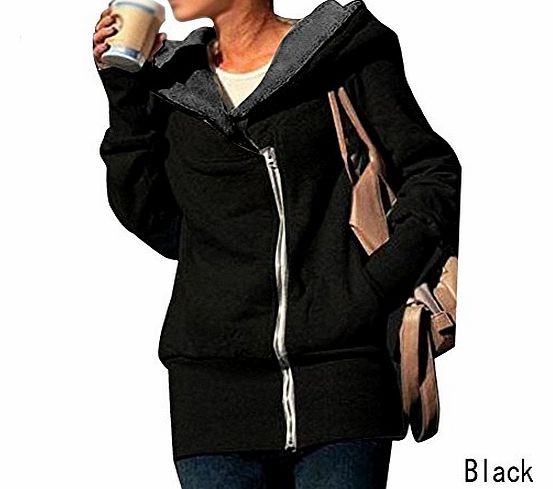 gemsong New Double Zip Designer Womens Ladies Hoodies Sweatshirt Top Sweater Hoodie Jacket Coat