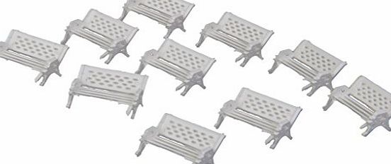 Generic 10pcs Miniature Benches Dollhouse Garden Decoration Micro Landscape Ornaments 17x14mm