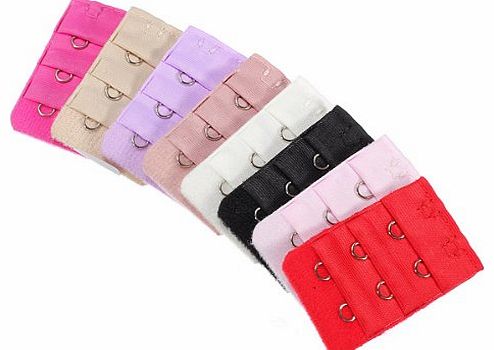 Generic 5pcs Fashion Ladies Bra Lingerie Strap 2 Hooks Cotton Extender Extension Colors