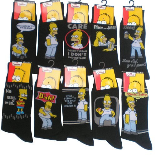 6 pairs mens official simpsons socks