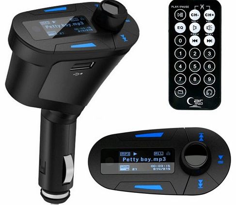 Car Kit MP3 Player Wireless FM Transmitter Modulator USB SD MMC LCD With Remote