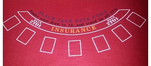 Generic FUNKY RED BACKJACK BLACK JACK CASINO FELT BAIZE LAYOUT