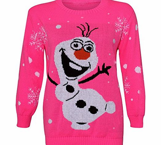 Generic KIDS GIRLS BOYS OLAF FROZEN CHRISTMAS JUMPER XMAS SWEATER 3-12 Years (11-12, Pink)