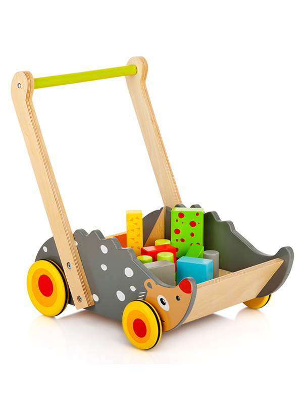 Leomark Wooden Hedgehog Walker with Blocks