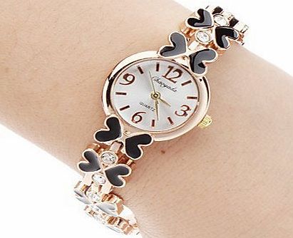 Geneva 3 Color Elegant Brand Women Ladiess Bracelet Dress Watch with Rose Gold Alloy & Ceramic Bangle G