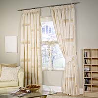 Curtains Lined Pencil Pleat Cream 132 x 183cm