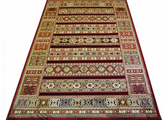 Genova Aztec Chenille Rug - Red - 160 x 230cm