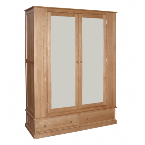 Georgian Oak Wide Gents Wardrobe 605.007