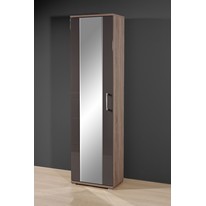 Germania Prime Single Mirrored Wardrobe in Dark Oak and