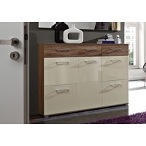 Reve Shoe Cabinet in Dark Oak and Cream