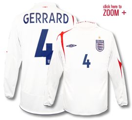 Umbro England L/S home (Gerrard 4) 05/07