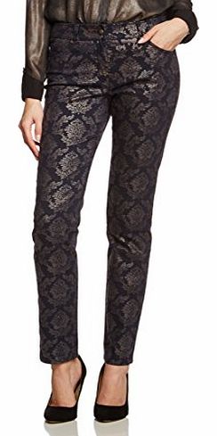 Gerry Weber  Womens Nancy Straight Trousers, Blue (Blau/Braun Druck 8078), Size 10/L31 (Manufacturer size: 36)