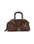 Double Handle Crocodile and Python Satchel Bag