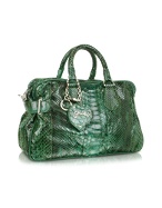 Ghibli Green Python Satchel Bag