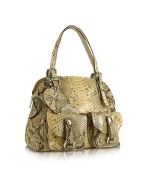 Honey Brown Python Satchel Bag w/Pouch