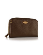 Gianfranco Ferre Bucaneve - Bronze Metallic Leather Zip Clutch w/Strap