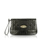 Gianfranco Ferre Lauro - Black Logo Patent Leather Clutch