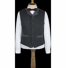 Gibson Dark Grey Herringbone Waistcoat 36R Dark