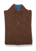 Half zip turtle neck with Herringbone detail