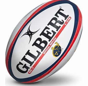 Gilbert Replica Rugby Ball - Size 5 - White/Red